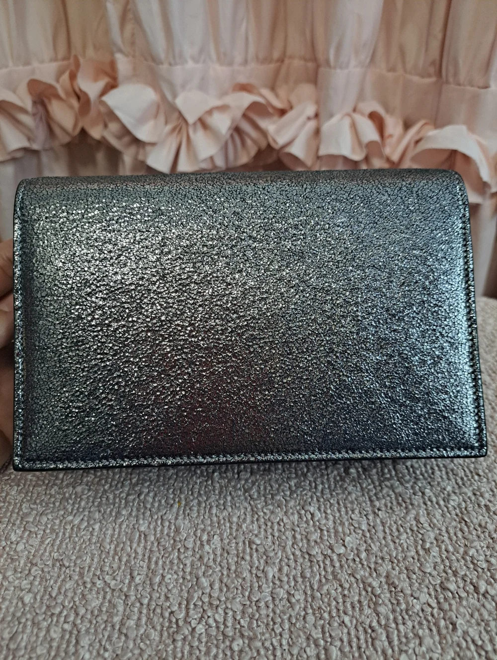 Yves Saint Laurent Silver Metallic Tassel Wallet Clutch - Picture 5 of 11